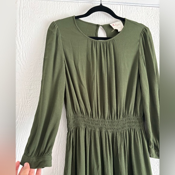 Kate Spade Green Midi Length Fit and Flare Pocket Dress. - Picture 5 of 9